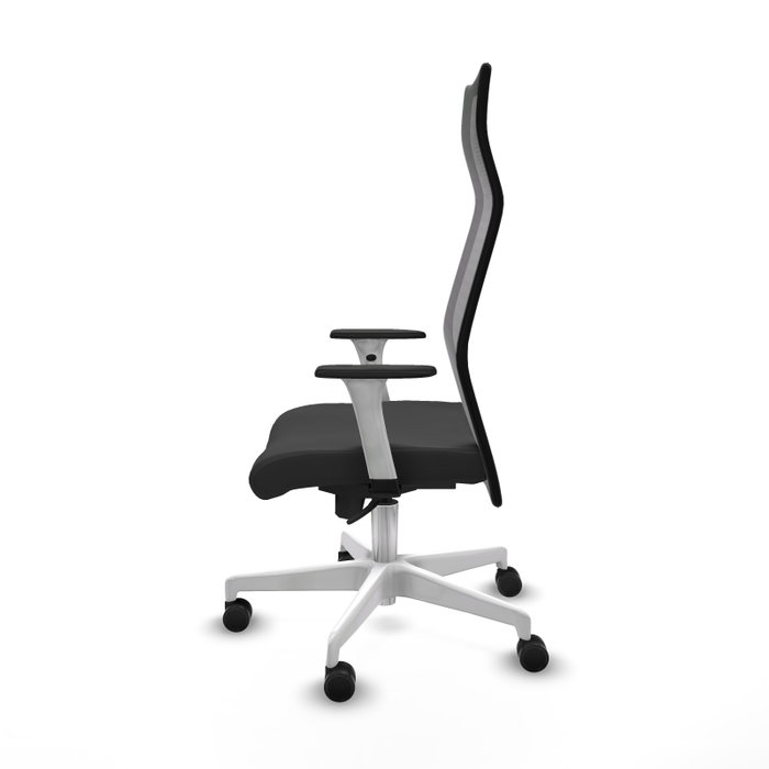 PIQUERAS Y CRESPO Sillón Albacete con Mecanismo Sincro, Similpiel Gris Oscuro y Malla Negra