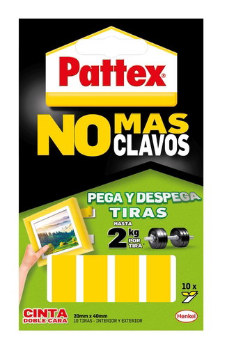 Pattex Cinta Doble Cara No Más Clavos Pega y Despega 20 x 40 mm