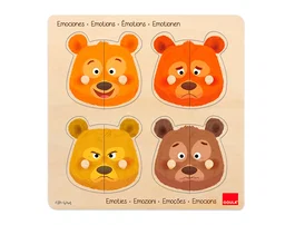 Diset - Goula Puzzle de Madera Las Emociones, Juguete Educativo para Niños de 3 a 4 Años, Caja Multilingüe (ES/EN/FR/DE/IT/PT/NL/CA)