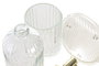DKD Home Decor Set de Baño de 3 Piezas en Cristal y ABS Transparente