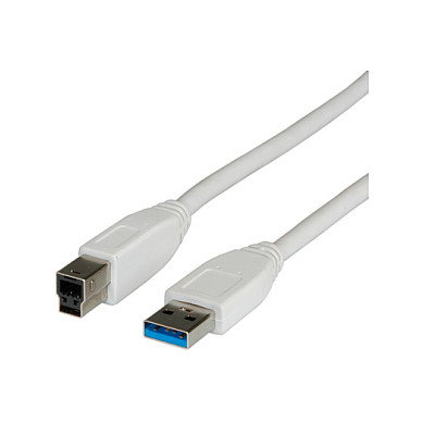 VALUE Cable USB 3.2 Gen1 A-B, 1,8m, Blanco VALUE Cable USB 3.2 Gen1 A-B, 1,8m, Blanco