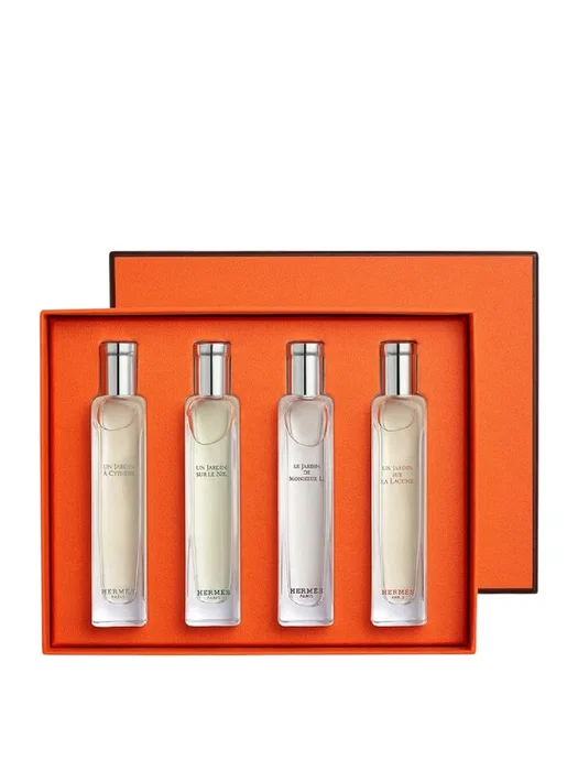 Hermès Set de Viaje The Parfums-Jardin Collection de 4 piezas Hermès Set de Viaje The Parfums-Jardin Collection de 4 piezas