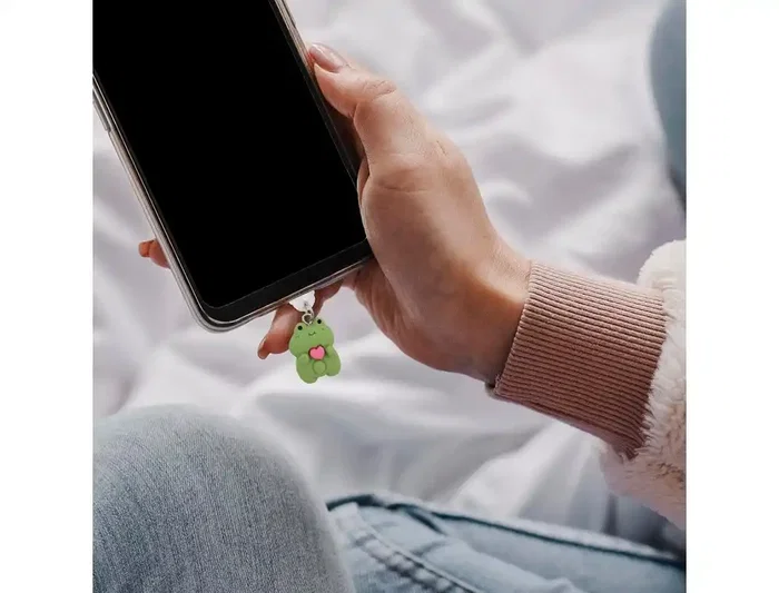 Wondee Funny Lightning Frog Charm Protector de puerto para móvil, tipo C o Lightning, 20x10x15 mm, colgante decorativo