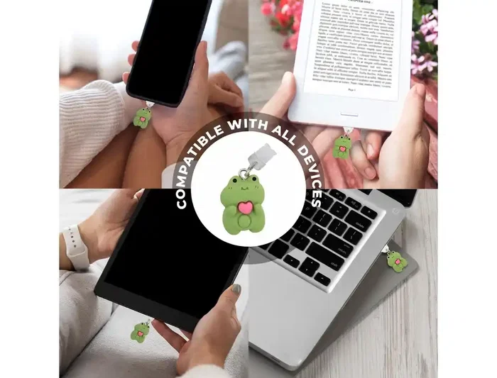 Wondee Funny Lightning Frog Charm Protector de puerto para móvil, tipo C o Lightning, 20x10x15 mm, colgante decorativo