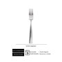 Summa Cadi Tenedor Mesa 210 mm, Acero Inoxidable 18/10, Cubertería, Pulido Espejo (Set de 12)
