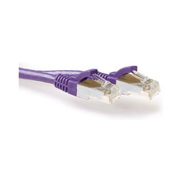 ACT Cable de parcheo CAT6A SFTP LSZH de 25 metros, morado, snagless con conectores RJ45