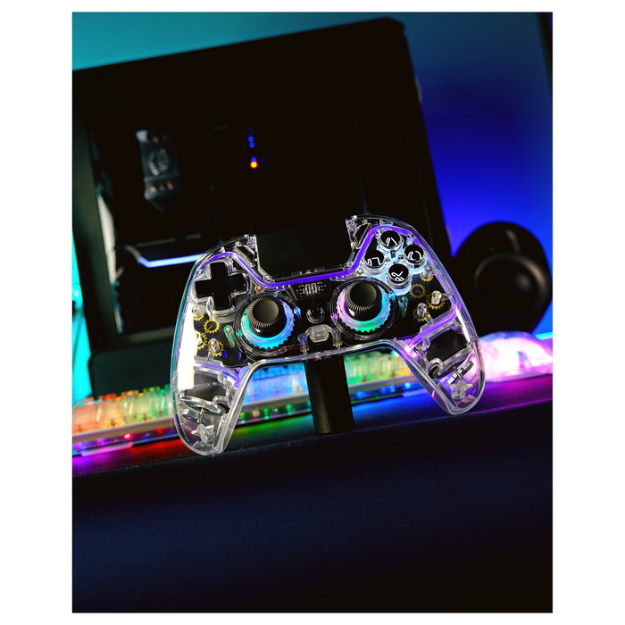 Deltaco Gaming GAM-169-T Wireless Controller Transparente para PlayStation 4 y más