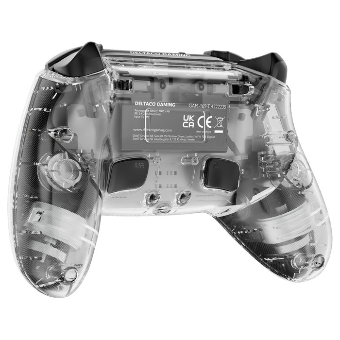 Deltaco Gaming GAM-169-T Wireless Controller Transparente para PlayStation 4 y más