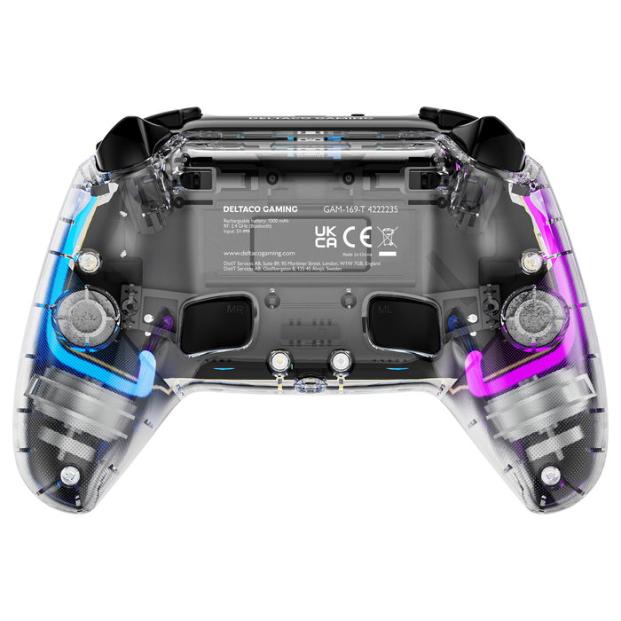 Deltaco Gaming GAM-169-T Wireless Controller Transparente para PlayStation 4 y más