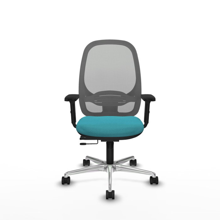 PIQUERAS Y CRESPO Silla de oficina Cilanco con mecanismo Sincro/Traslack, Turquesa y Gris