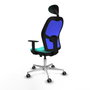PIQUERAS Y CRESPO Silla de oficina Jorquera con mecanismo Sincro/Traslack, Turquesa y Azul