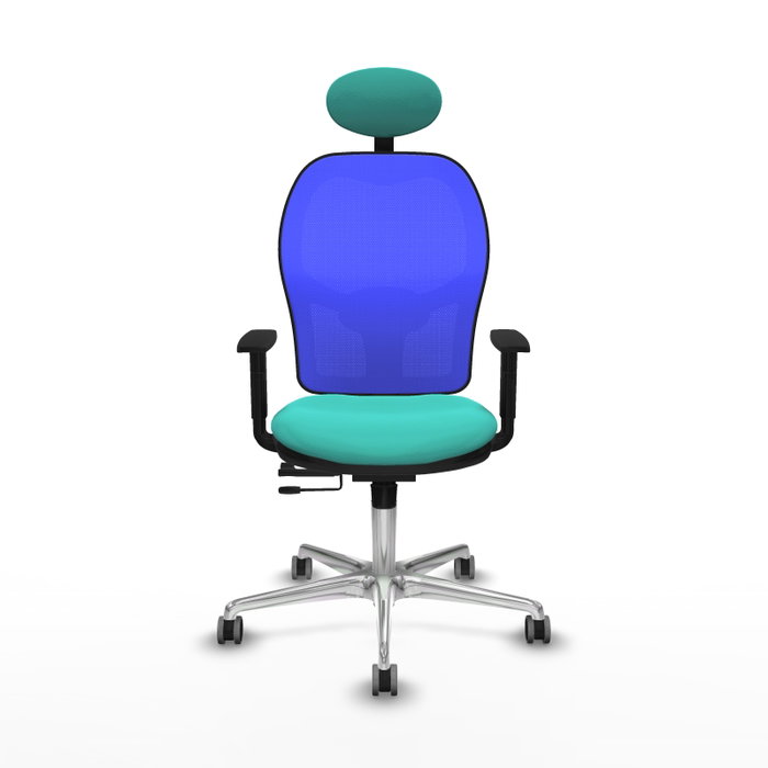PIQUERAS Y CRESPO Silla de oficina Jorquera con mecanismo Sincro/Traslack, Turquesa y Azul