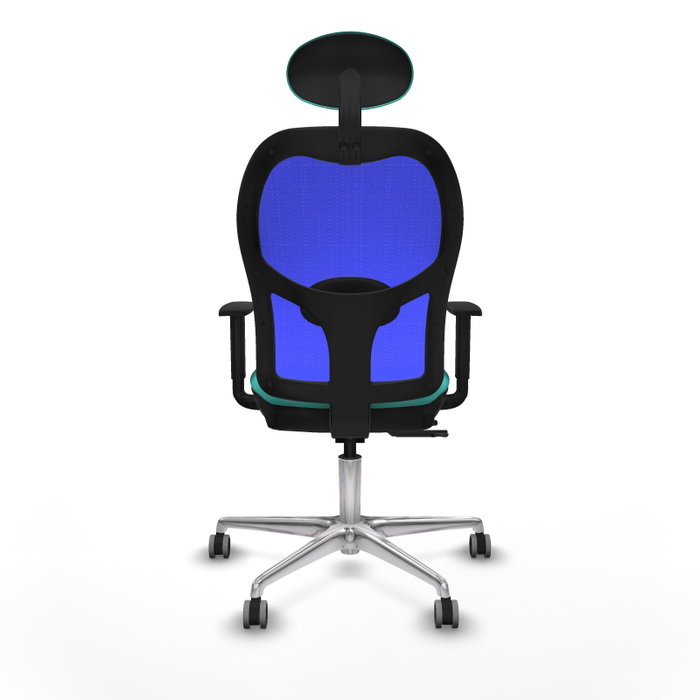 PIQUERAS Y CRESPO Silla de oficina Jorquera con mecanismo Sincro/Traslack, Turquesa y Azul
