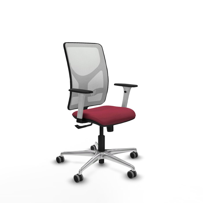 PIQUERAS Y CRESPO Silla de oficina Motilla con mecanismo Sincro, Granate y Blanco PIQUERAS Y CRESPO Silla de oficina Motilla con mecanismo Sincro, Granate y Blanco