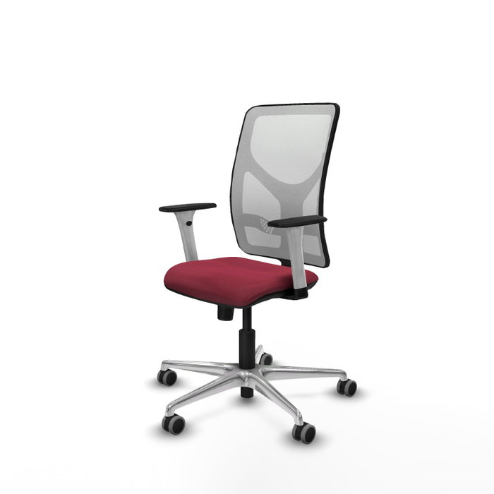 PIQUERAS Y CRESPO Silla de oficina Motilla con mecanismo Sincro, Granate y Blanco PIQUERAS Y CRESPO Silla de oficina Motilla con mecanismo Sincro, Granate y Blanco