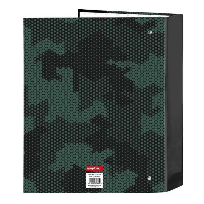 Carpeta de anillas Kelme Camo Negro Verde A4 27 x 33 x 6 cm