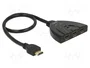 DeLOCK HDMI UHD Switch 3 x 1 4K 60 Hz con cable integrado de 50 cm