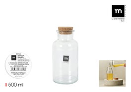 La Mediterranea Botella Frasca Redonda Boca Ancha 500 ml (16 Unidades)