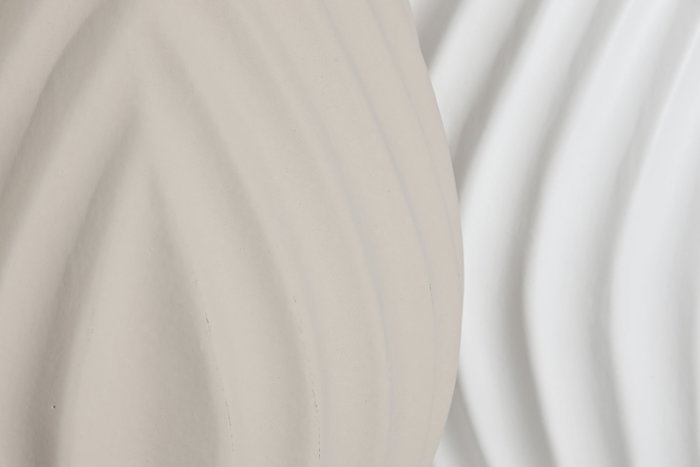 DKD Home Decor Surtido de 2 Jarrones de Gres Artesanales Beige y Blanco