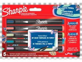 Sharpie Rotulador Acrílico Punta Redonda Blister 5 Unidades Earth Tones Colores Surtidos Permanente