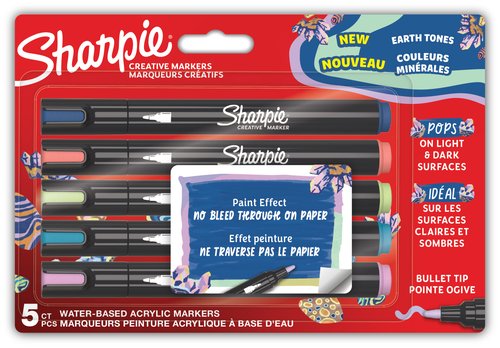 Sharpie Rotuladores Acrílicos Creative Earth Tones Colores Surtidos Sharpie Rotuladores Acrílicos Creative Earth Tones Colores Surtidos