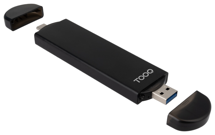 Tooq TQE-2240B Caja Externa para SSD M.2 NVMe/SATA USB-C y USB-A