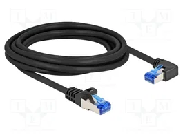 DELOCK Cable de red RJ45 Cat 6a S/FTP 3m negro con conector en ángulo derecho