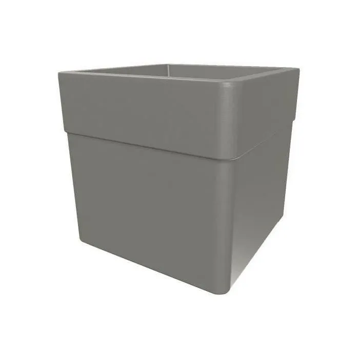 Eda Jardinera Cuadrada de 40 cm con Ruedas, 26 L, Uso Exterior/Interior, Color Topo - 39x39x39 cm