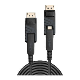 LINDY 38481 Cable de Fibra Óptica Híbrida Mini DisplayPort 1.4, 20m, 8K@60Hz