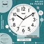 SAMI Reloj de Pared Redondo HQ Taiwan, Blanco, 30 cm