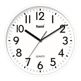 SAMI Reloj de Pared Redondo HQ Taiwan, Blanco, 30 cm
