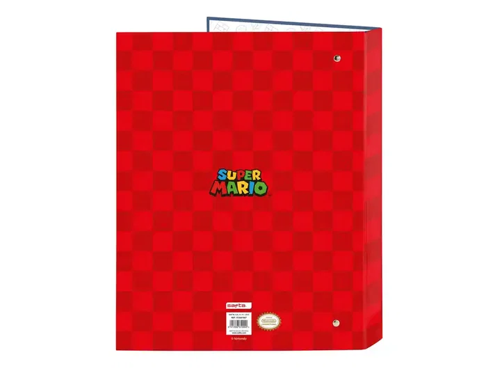 Safta Carpeta de Cartón Super Mario con 4 Anillas Mixtas Folio Safta Carpeta de Cartón Super Mario con 4 Anillas Mixtas Folio