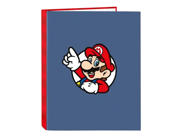Safta Carpeta de Cartón Super Mario con 4 Anillas Mixtas Folio Safta Carpeta de Cartón Super Mario con 4 Anillas Mixtas Folio