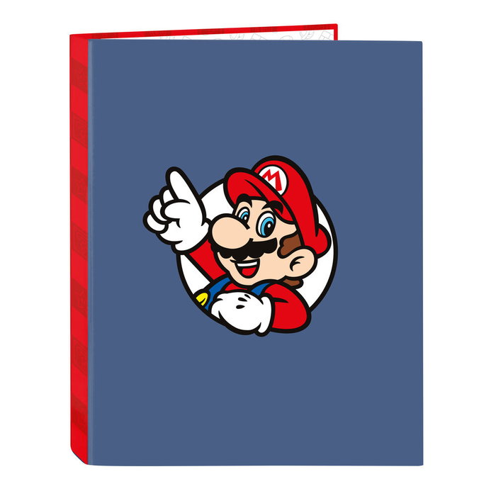 Safta Carpeta de Cartón Super Mario con 4 Anillas Mixtas Folio Safta Carpeta de Cartón Super Mario con 4 Anillas Mixtas Folio