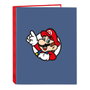 Safta Carpeta de Cartón Super Mario con 4 Anillas Mixtas Folio