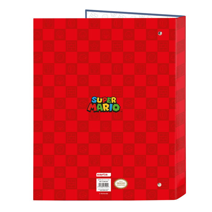 Safta Carpeta de Cartón Super Mario con 4 Anillas Mixtas Folio Safta Carpeta de Cartón Super Mario con 4 Anillas Mixtas Folio