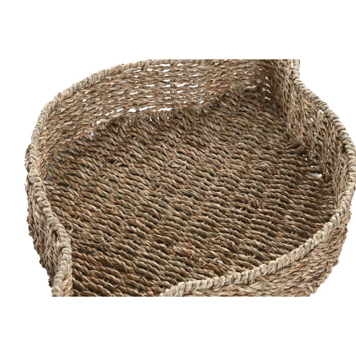 DKD Home Decor Set de 2 Centros de Mesa de Seagrass y Metal