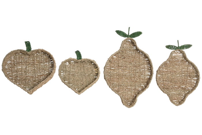 DKD Home Decor Set de 2 Centros de Mesa de Seagrass y Metal