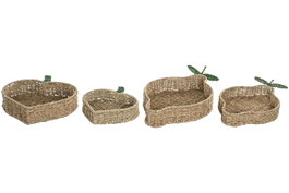 DKD Home Decor Set de 2 Centros de Mesa de Seagrass y Metal
