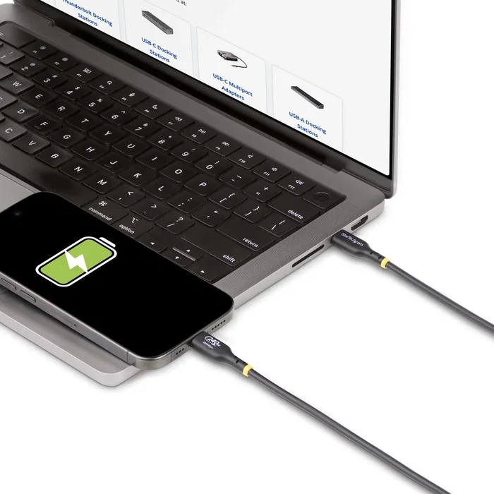 StarTech.com Cable USB-C de Carga 3m USB2EPR3M - Certificado USB-IF 240W PD 3.1 EPR - 5A - para Portátil, Tablet, Smartphone - USB 2.0
