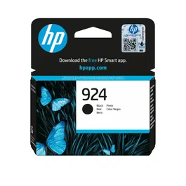 HP Cartucho de Tinta Original HP 924 Negro (1 cartucho) - Rendimiento estándar ~500 páginas, Compatible con OfficeJet Pro 8120e, 8130e, 8135e, 8122, 8128, 8134