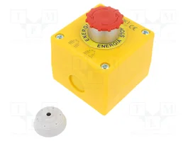 SPAMEL Casete de Control SP22 con 1 Botón de Cabeza de Seta Rojo