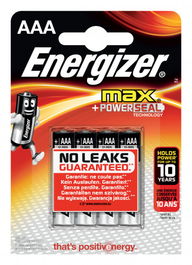 Energizer E301532000 Blister 4 Pilas MAX Tipo LR03 (AAA) Alcalino