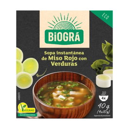 Biográ Sopa Miso Rojo con Verduras Bio 4 sobres de 10g