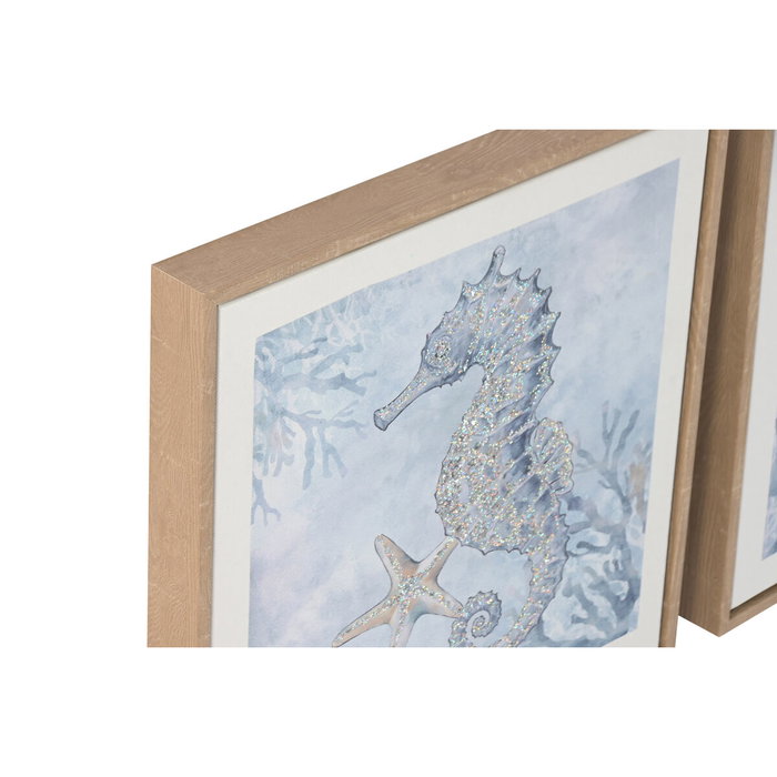 DKD Home Decor Set de 4 Cuadros sobre Lienzo Marino 30x30x2,5 cm Azul DKD Home Decor Set de 4 Cuadros sobre Lienzo Marino 30x30x2,5 cm Azul