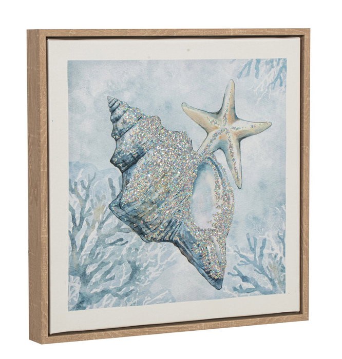 DKD Home Decor Cuadro Mediterraneo Azul 2.5 x 30 x 30 cm (4 Unidades)