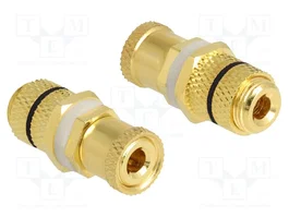 DeLOCK 64146 Adaptador de audio de poste de unión a poste de unión, Oro
