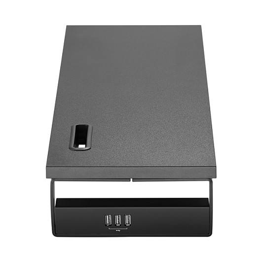 Equip Soporte de escritorio para monitor 650881 con Hub USB 2.0, Negro