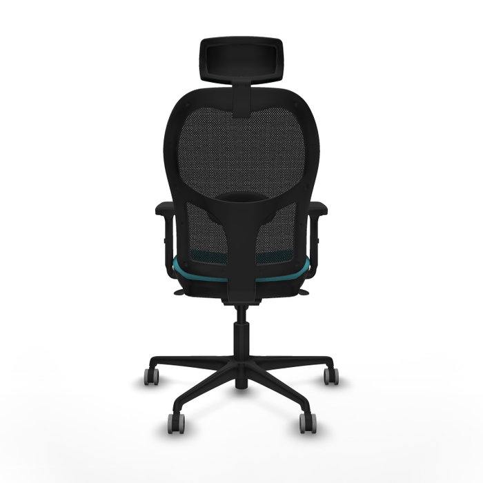 PIQUERAS Y CRESPO Silla de oficina Jorquera con mecanismo Sincro, Tela Turquesa y Malla Negra PIQUERAS Y CRESPO Silla de oficina Jorquera con mecanismo Sincro, Tela Turquesa y Malla Negra