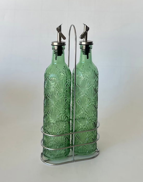 DKD Home Decor Aceitera Vinagrera Moderno Verde Set de 2 DKD Home Decor Aceitera Vinagrera Moderno Verde Set de 2